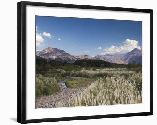 Mendoza Province, Uspallata, Andes Mountains and Rio Mendoza River, Argentina-Walter Bibikow-Framed Photographic Print