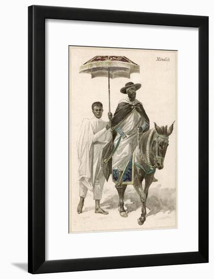 Menelik II Emperor of Ethiopia-null-Framed Art Print