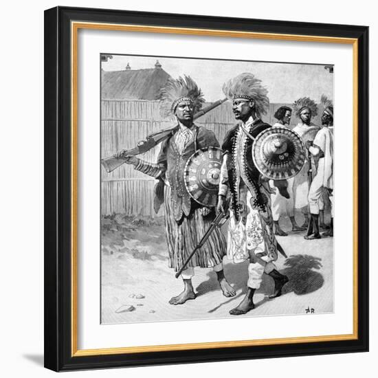 Menelik II Guards in Abyssinia or Ethiopia 1903-Chris Hellier-Framed Giclee Print