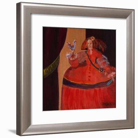 Menina in Red with Small Cockerel-Marisa Leon-Framed Giclee Print