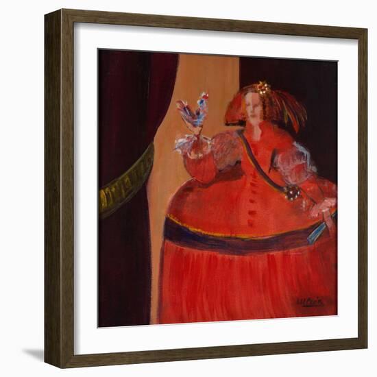 Menina in Red with Small Cockerel-Marisa Leon-Framed Giclee Print