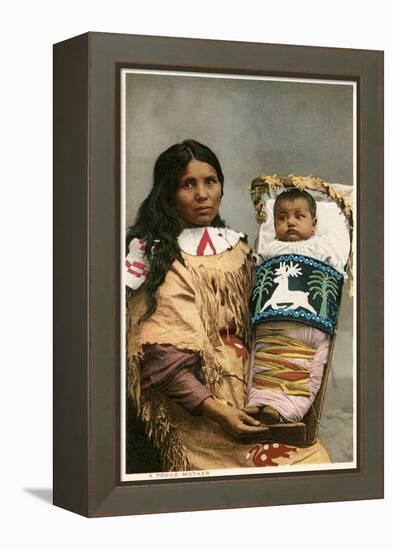 Menominee Indian Woman with Papoose-null-Framed Stretched Canvas