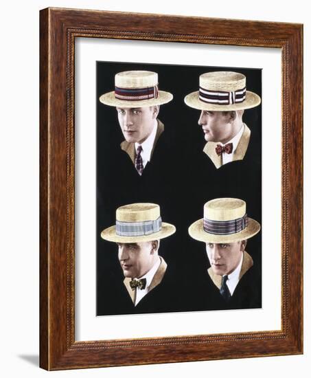 Mens Hats, USA, 1920-null-Framed Giclee Print