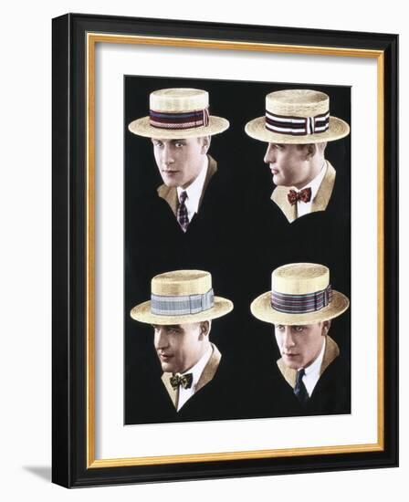 Mens Hats, USA, 1920-null-Framed Giclee Print