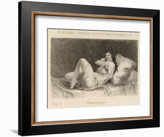 Mental Patient at la Salpetriere Displaying the Melancholy Phase-P. Richer-Framed Photographic Print