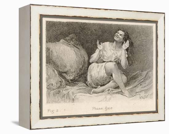 Mental Patient at la Salpetriere Sitting on Her Bed in Phase Gaie-Richer-Framed Premier Image Canvas