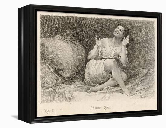 Mental Patient at la Salpetriere Sitting on Her Bed in Phase Gaie-Richer-Framed Premier Image Canvas