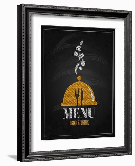 Menu Board Chalk Design Background-Pushkarevskyy-Framed Art Print