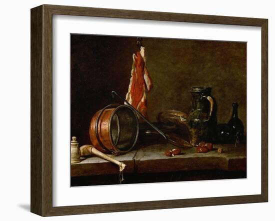 Menu Du Gras, 1731-Jean-Baptiste Simeon Chardin-Framed Giclee Print