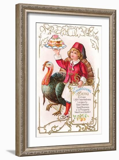 Menu, Girl with Fez and Turkey-null-Framed Art Print