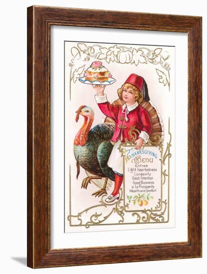 Menu, Girl with Fez and Turkey-null-Framed Art Print