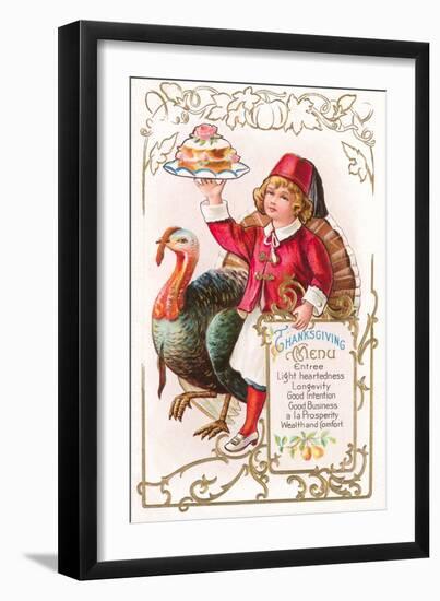 Menu, Girl with Fez and Turkey-null-Framed Art Print