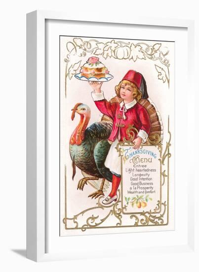 Menu, Girl with Fez and Turkey-null-Framed Art Print