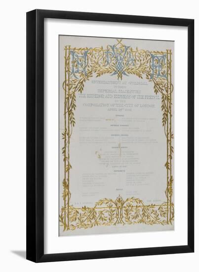 Menu offert à Napoléon III et l'Impératrice Eugénie-null-Framed Giclee Print