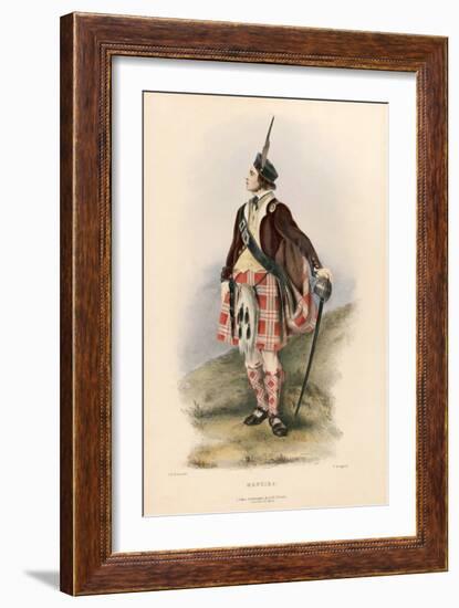 Menzies , from the Clans of the Scottish Highlands, Pub.1845 (Colour Litho)-Robert Ronald McIan-Framed Giclee Print