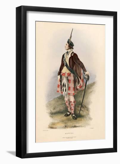 Menzies , from the Clans of the Scottish Highlands, Pub.1845 (Colour Litho)-Robert Ronald McIan-Framed Giclee Print