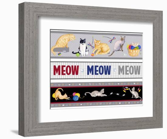 Meow, Meow, Meow Pattern-Andi Metz-Framed Art Print