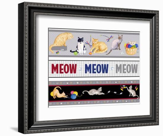 Meow, Meow, Meow Pattern-Andi Metz-Framed Art Print