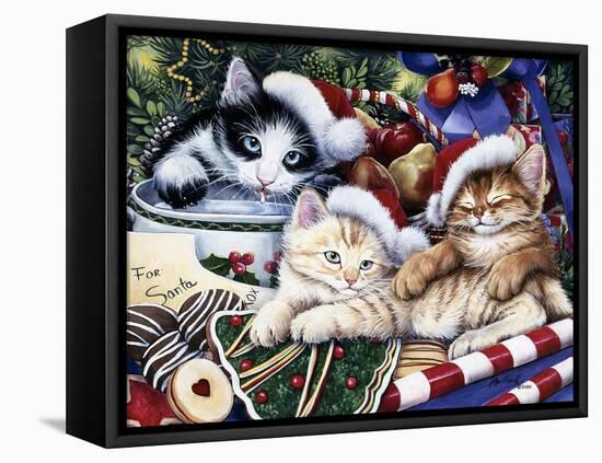 Meowy Christmas 2-Jenny Newland-Framed Premier Image Canvas