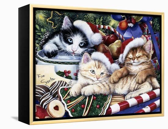 Meowy Christmas 2-Jenny Newland-Framed Premier Image Canvas