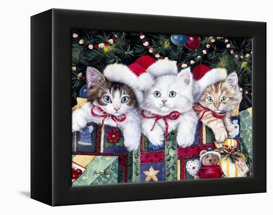 Meowy Christmas-Jenny Newland-Framed Premier Image Canvas