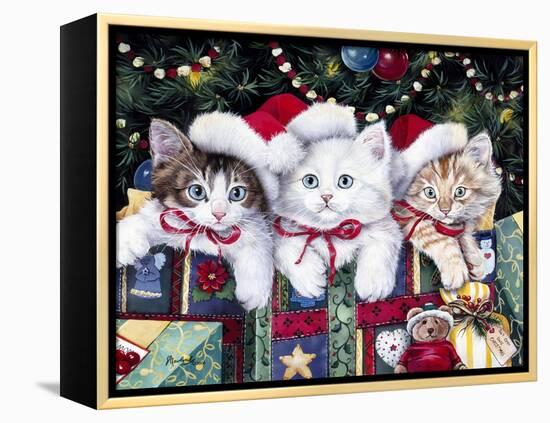 Meowy Christmas-Jenny Newland-Framed Premier Image Canvas