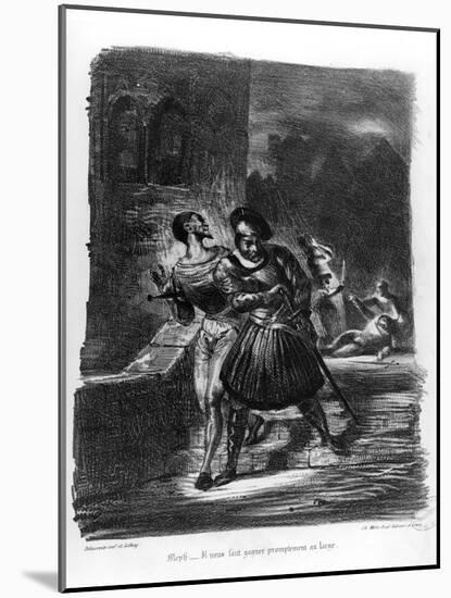 Mephistopheles and Faust Escaping after Valentine's Death-Eugene Delacroix-Mounted Giclee Print