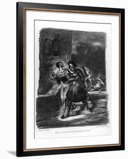 Mephistopheles and Faust Escaping after Valentine's Death-Eugene Delacroix-Framed Giclee Print