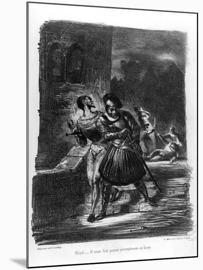 Mephistopheles and Faust Escaping after Valentine's Death-Eugene Delacroix-Mounted Giclee Print