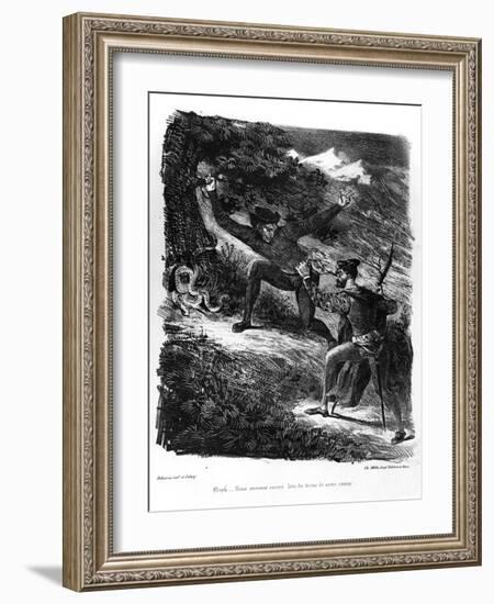 Mephistopheles and Faust on their Way to the Sabbath at Night for Faust by Goethe-Eugene Delacroix-Framed Giclee Print