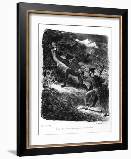 Mephistopheles and Faust on their Way to the Sabbath at Night for Faust by Goethe-Eugene Delacroix-Framed Giclee Print