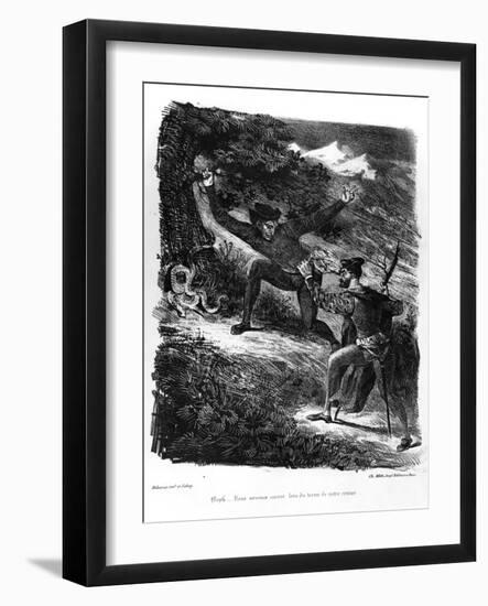 Mephistopheles and Faust on their Way to the Sabbath at Night for Faust by Goethe-Eugene Delacroix-Framed Giclee Print