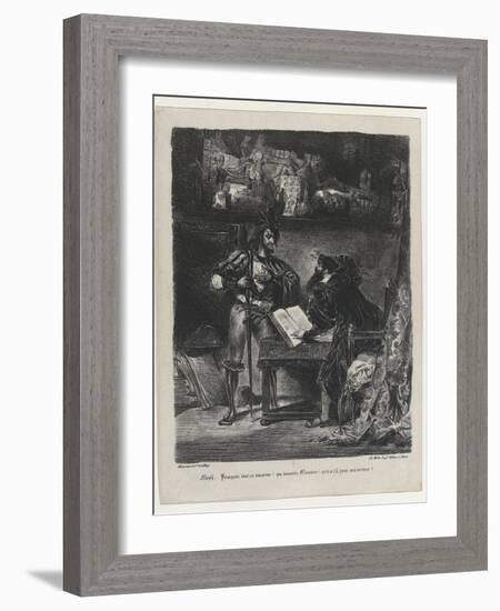 Méphistophélés apparaissant à Faust, 2ème état, 1827-Eugene Delacroix-Framed Giclee Print