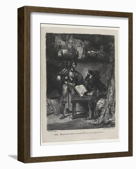 Méphistophélés apparaissant à Faust, 2ème état, 1827-Eugene Delacroix-Framed Giclee Print