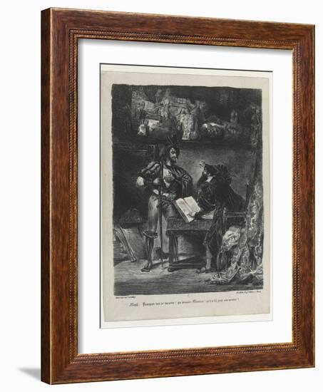 Méphistophélés apparaissant à Faust, 2ème état, 1827-Eugene Delacroix-Framed Giclee Print