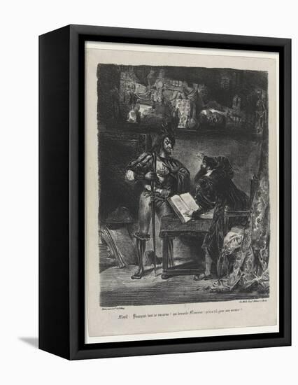 Méphistophélés apparaissant à Faust, 2ème état, 1827-Eugene Delacroix-Framed Premier Image Canvas