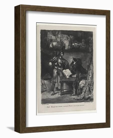 Méphistophélés apparaissant à Faust, 2ème état, 1827-Eugene Delacroix-Framed Giclee Print