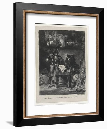 Méphistophélés apparaissant à Faust, 2ème état, 1827-Eugene Delacroix-Framed Giclee Print