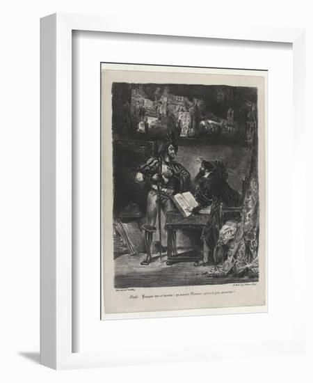 Méphistophélés apparaissant à Faust, 2ème état, 1827-Eugene Delacroix-Framed Giclee Print