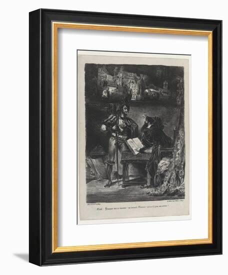 Méphistophélés apparaissant à Faust, 2ème état, 1827-Eugene Delacroix-Framed Giclee Print