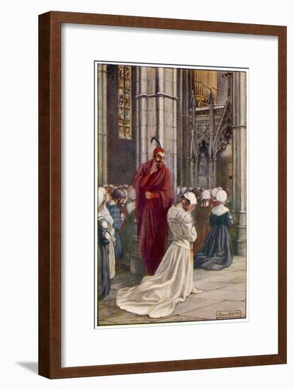 Mephistopheles Mocks Marguerite in the Cathedral-null-Framed Art Print