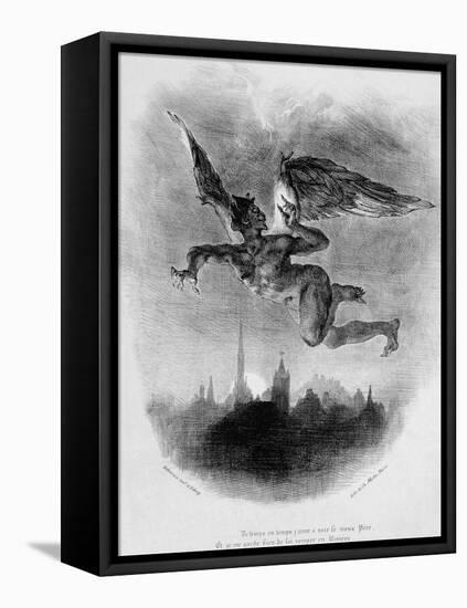 Mephistopheles' Prologue in the Sky, from Goethe's Faust, 1828-Eugene Delacroix-Framed Premier Image Canvas