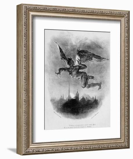 Mephistopheles' Prologue in the Sky, from Goethe's Faust, 1828-Eugene Delacroix-Framed Giclee Print