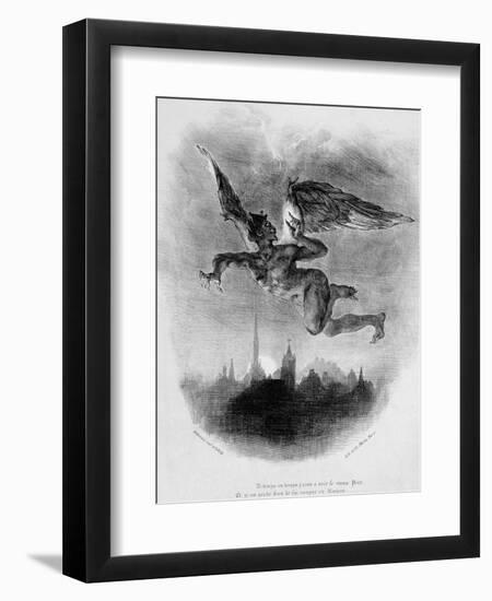 Mephistopheles' Prologue in the Sky, from Goethe's Faust, 1828-Eugene Delacroix-Framed Giclee Print