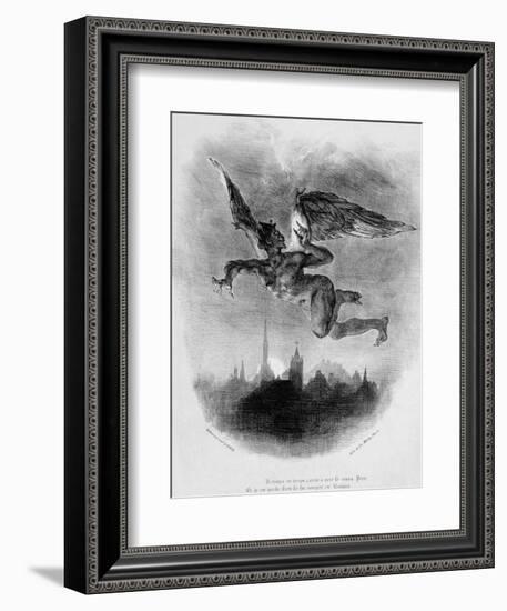 Mephistopheles' Prologue in the Sky, from Goethe's Faust, 1828-Eugene Delacroix-Framed Giclee Print