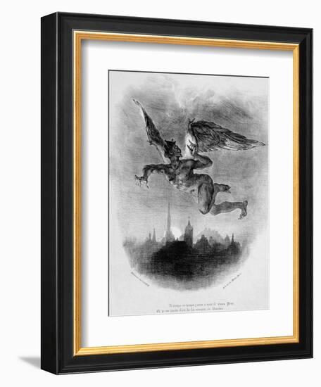 Mephistopheles' Prologue in the Sky, from Goethe's Faust, 1828-Eugene Delacroix-Framed Giclee Print