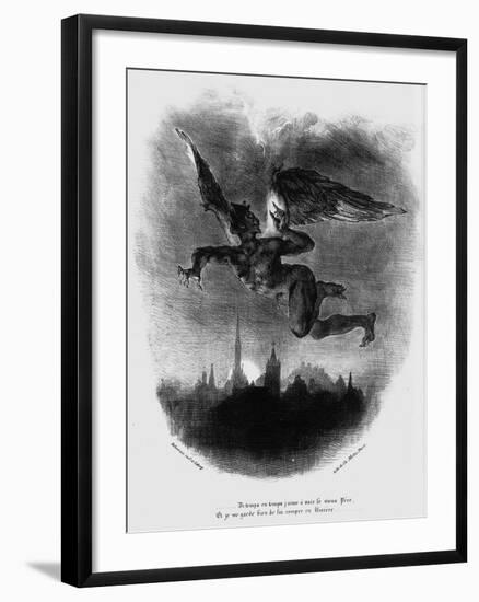 Mephistopheles Prologue in the Sky. Illustration to Goethe's Faust, 1828-Eugene Delacroix-Framed Giclee Print