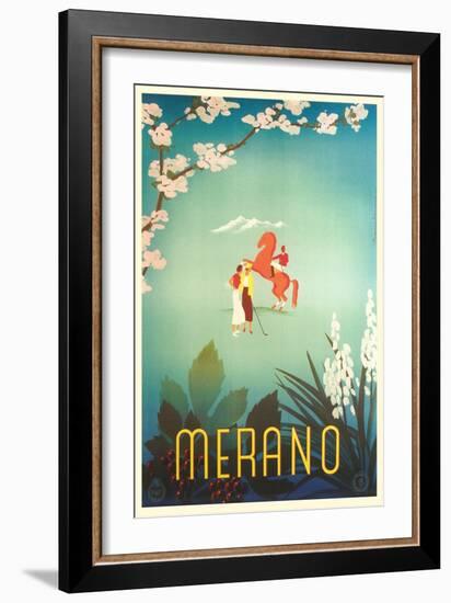 Merano, Italy Travel Poster-null-Framed Art Print
