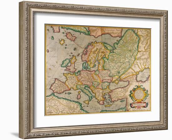 Mercator's Map of Europe-Science Source-Framed Giclee Print