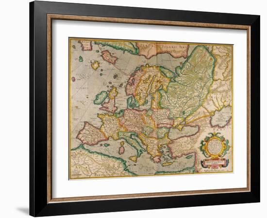 Mercator's Map of Europe-Science Source-Framed Giclee Print